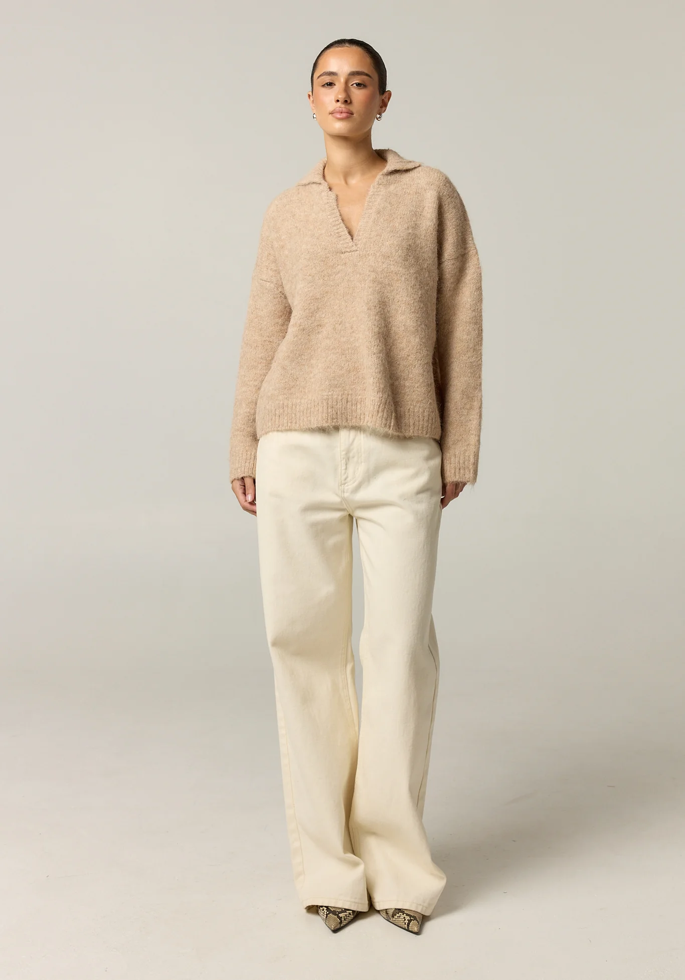 Morgan Knit Jumper (Taupe) - Image 5
