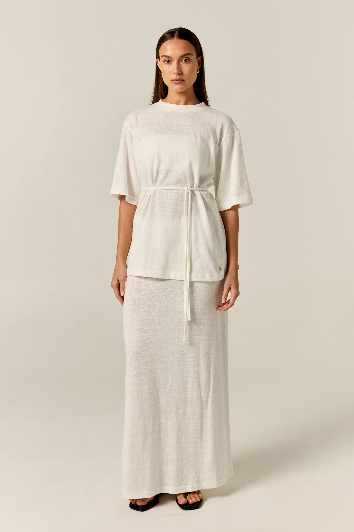 Noa Belted Tee (White)