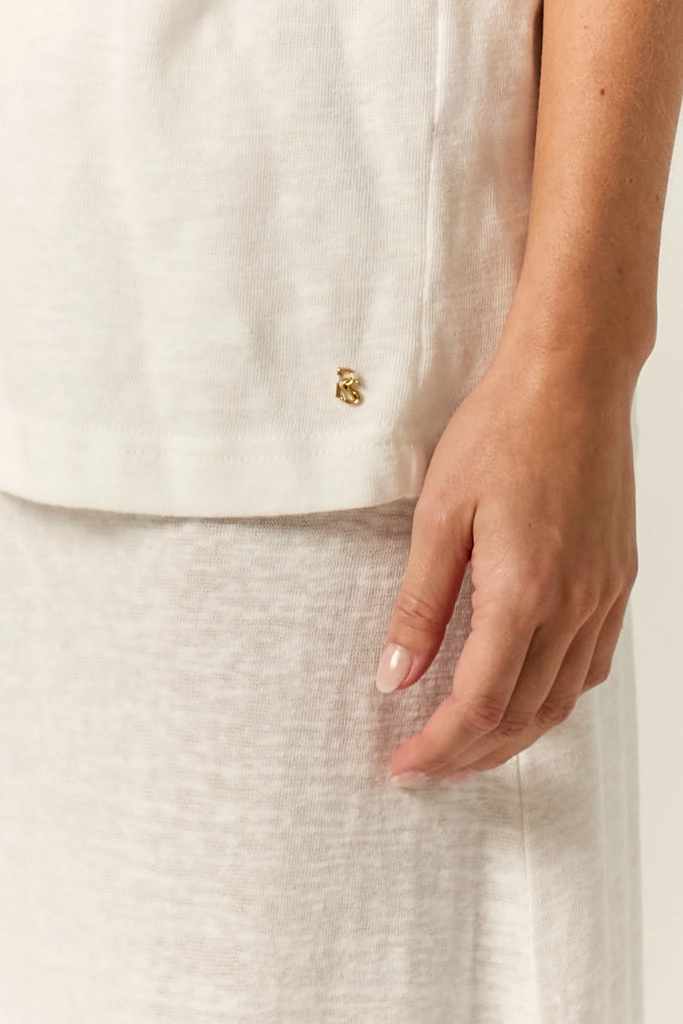 Noa Belted Tee (White) - Image 3