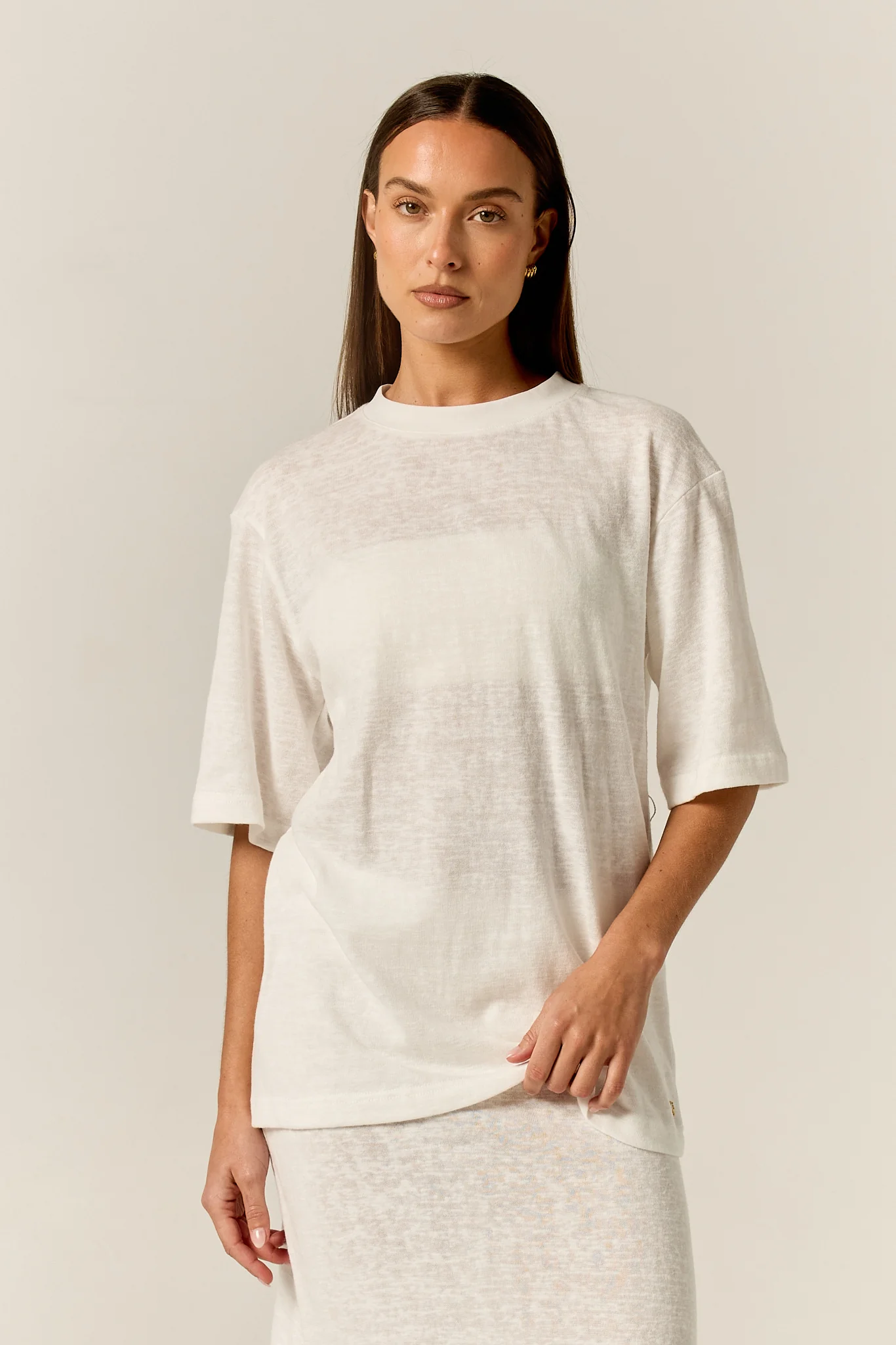Noa Belted Tee (White) - Image 6