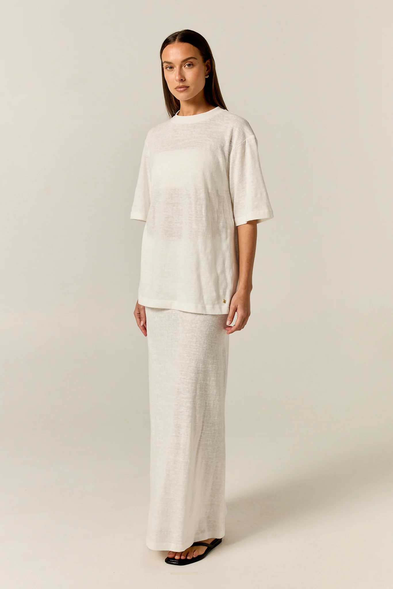Noa Belted Tee (White) - Image 7