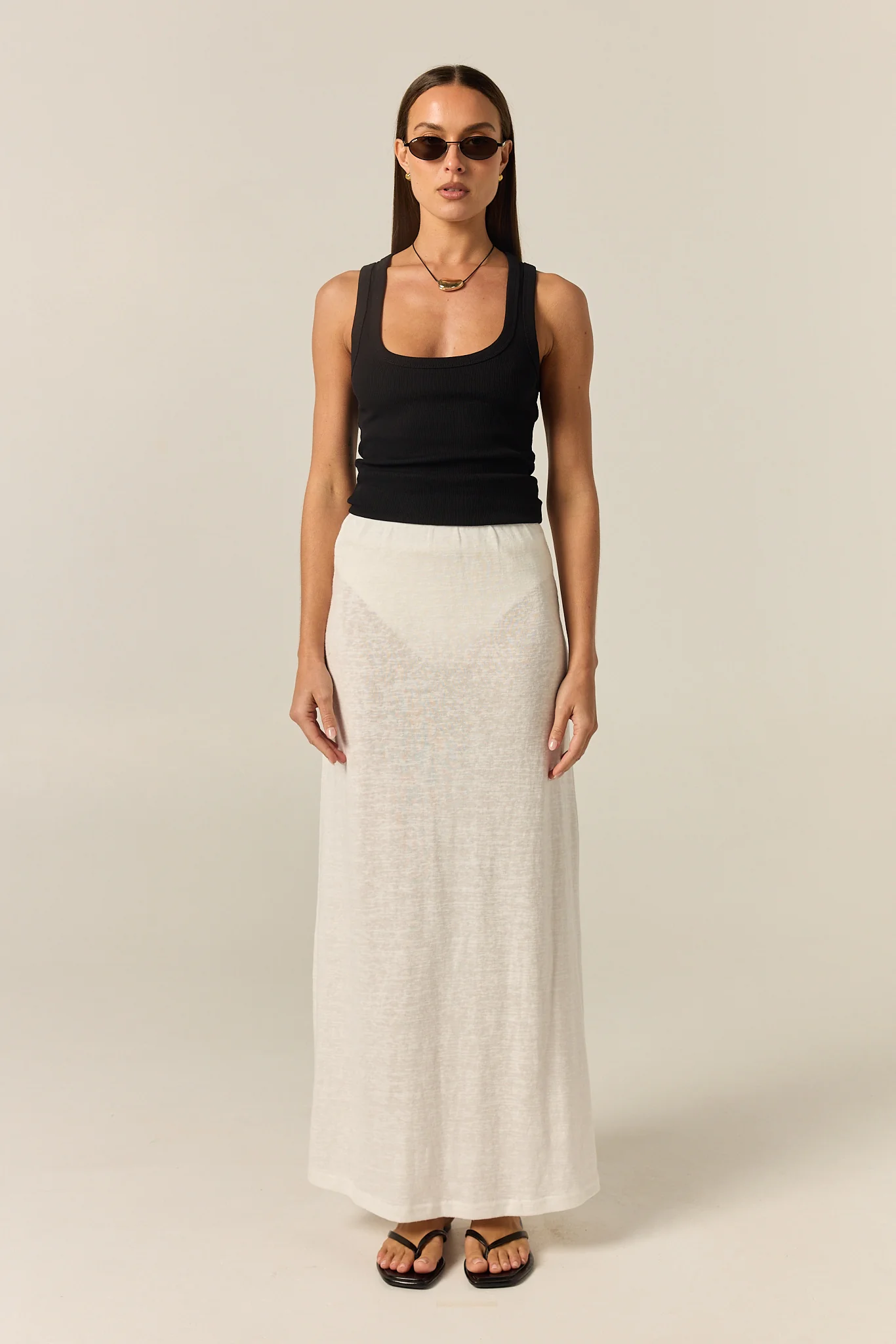 Noa Midi Skirt (White) - Image 5