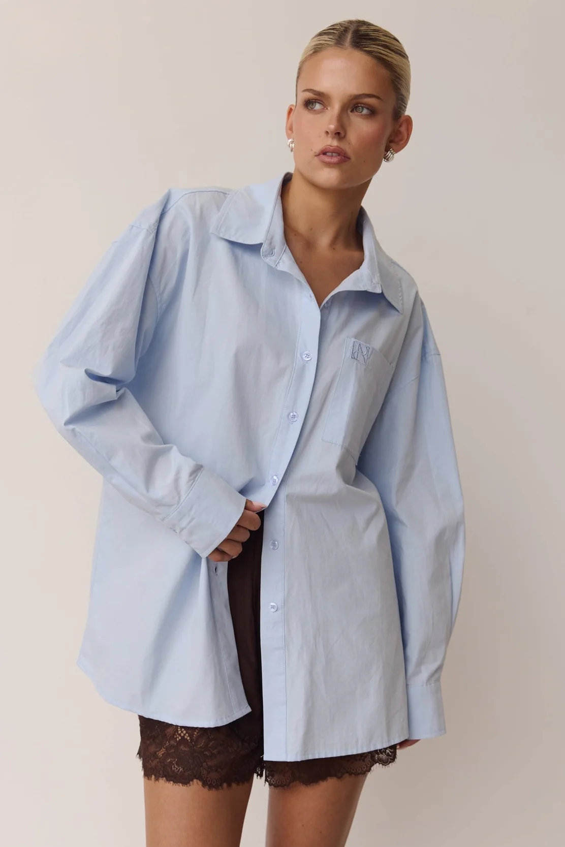Odette Signature Shirt (Powder Blue) - Image 3