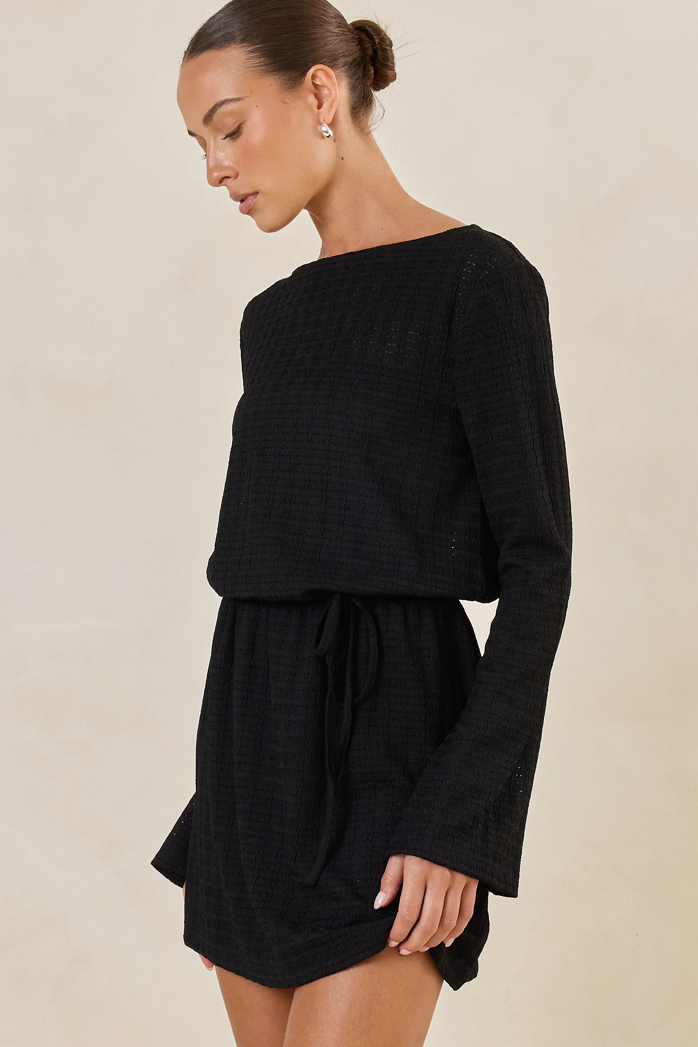 Reeve Knit Mini Dress (Black) - Image 10