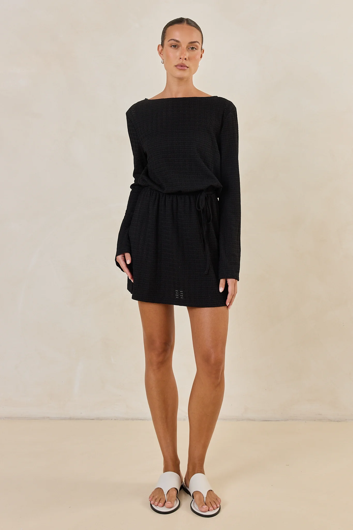 Reeve Knit Mini Dress (Black) - Image 8