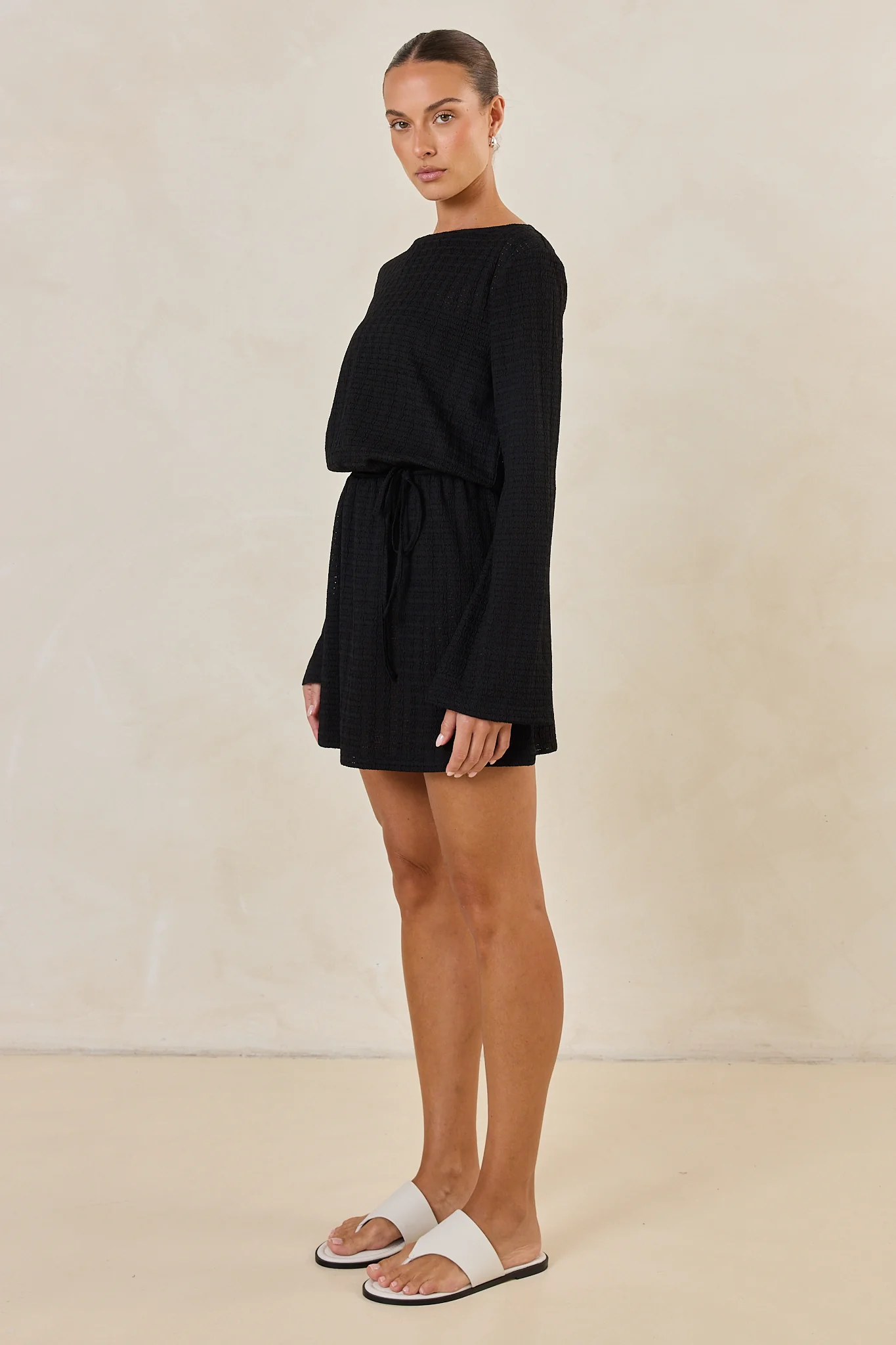 Reeve Knit Mini Dress (Black) - Image 9