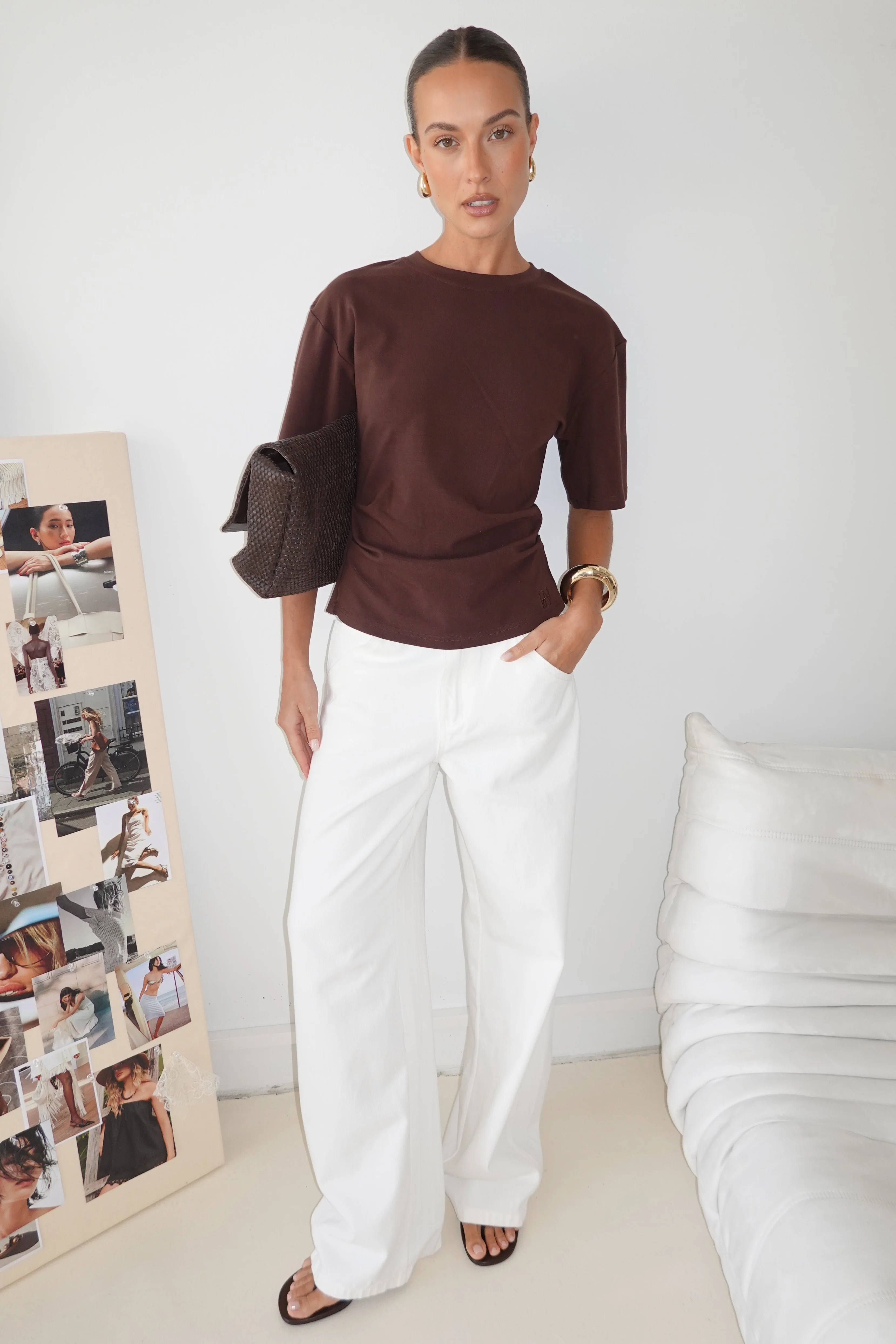 Rory Cinched Tee (Chocolate) - Image 3