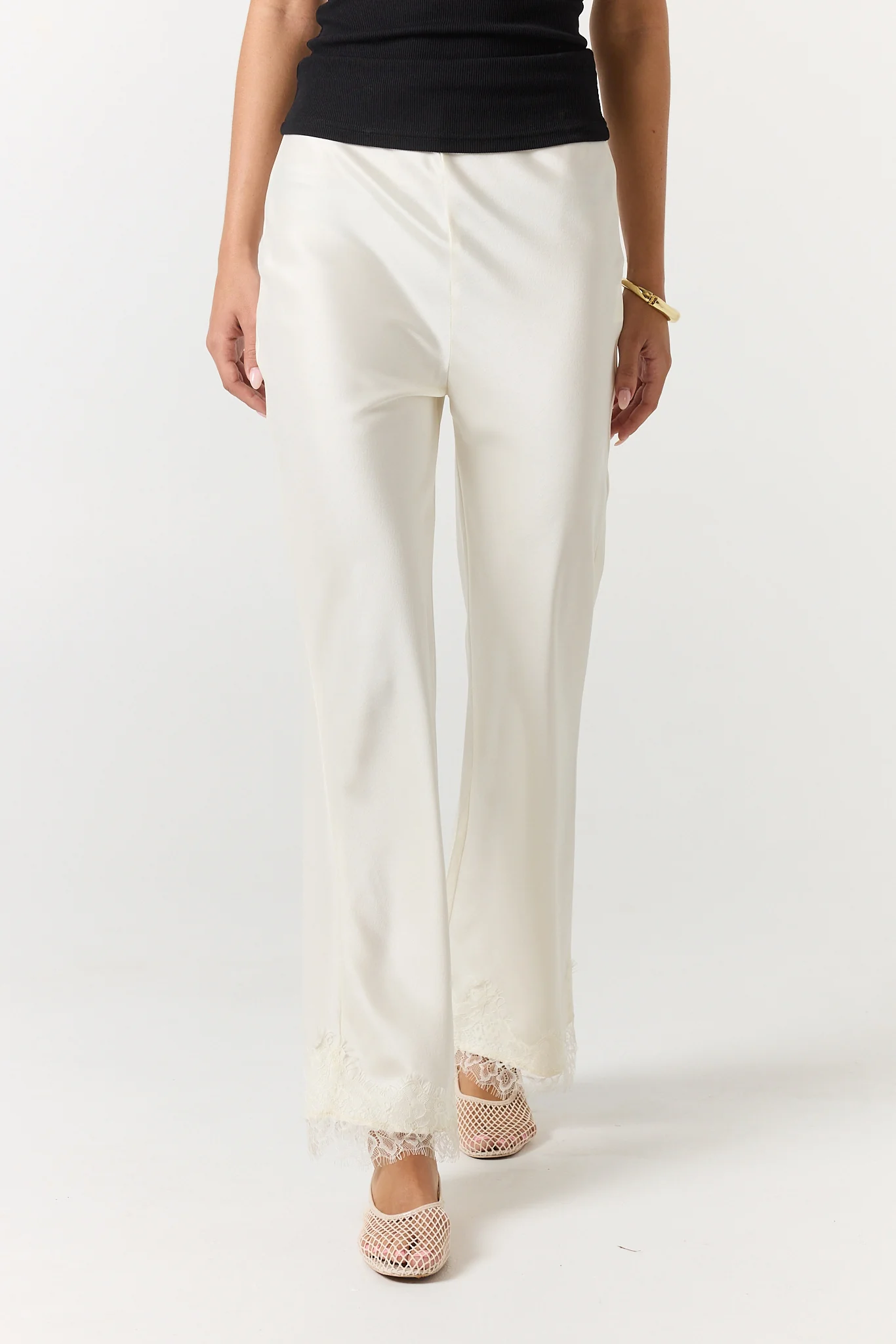 Sasha Bias Lace Pant (Cream) - Image 3
