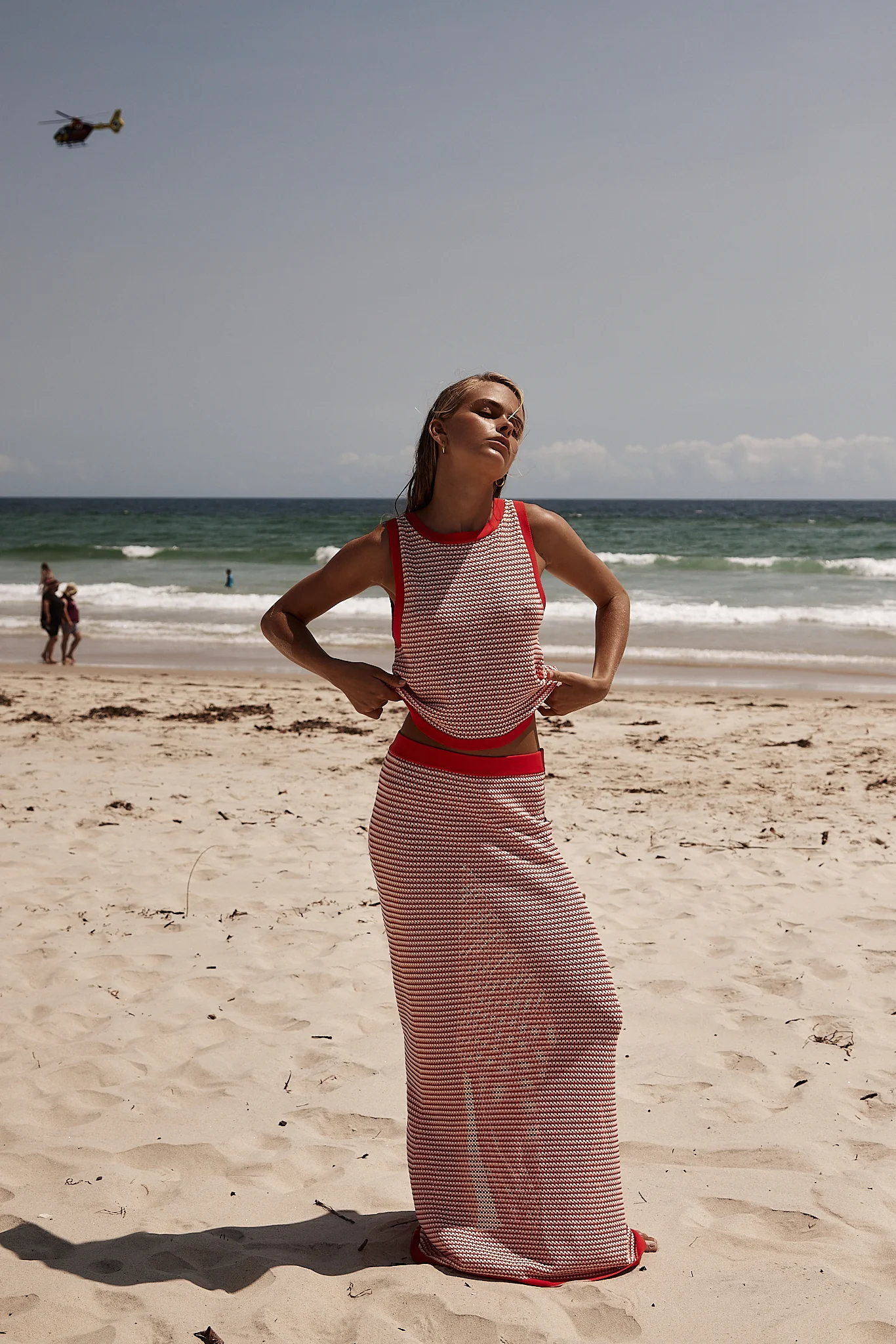 Val Knit Maxi Skirt (Red) - Image 5
