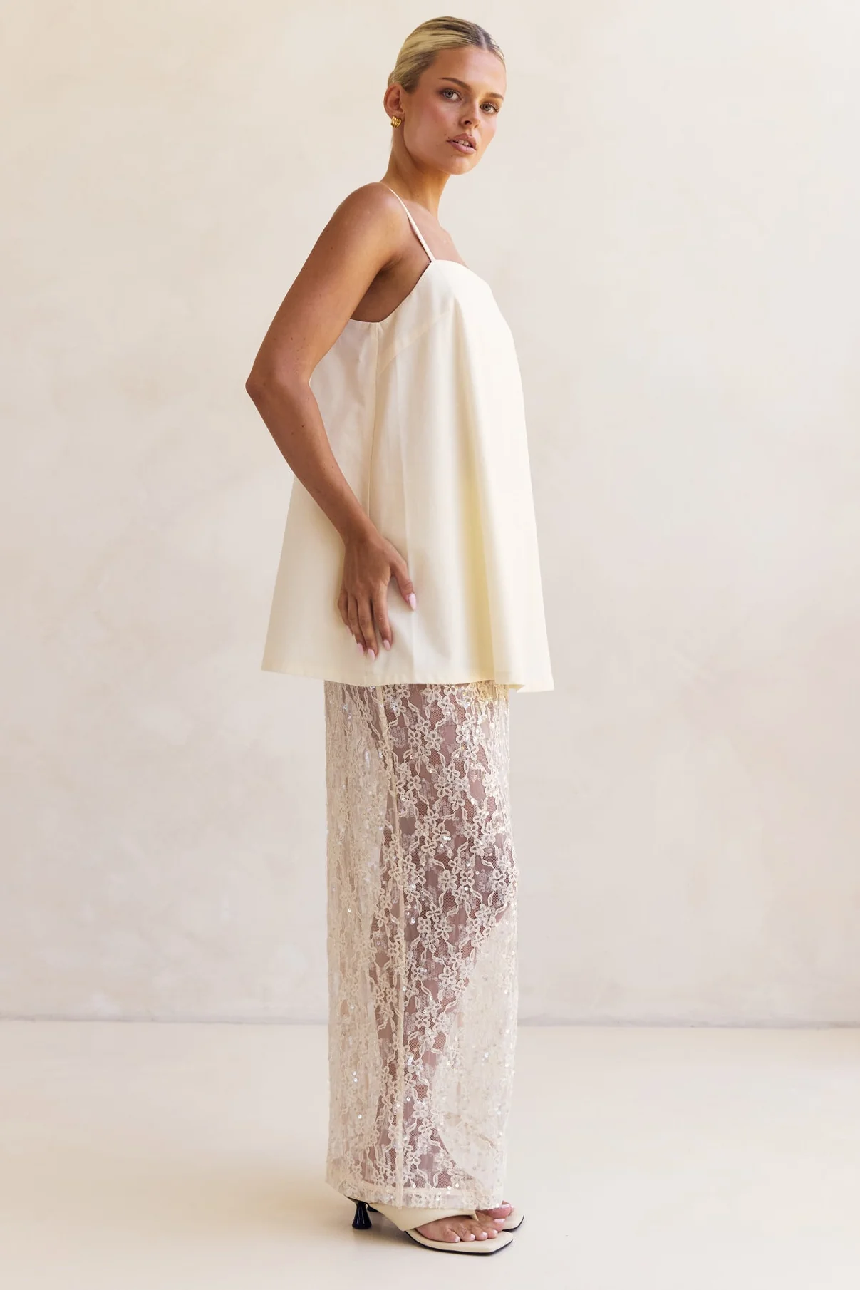 Vera Sequin Maxi Skirt (Cream) - Image 7