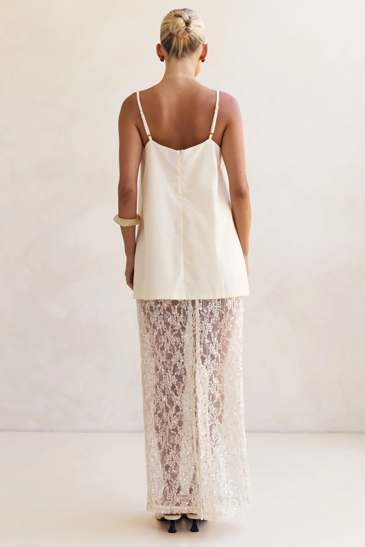 Vera Sequin Maxi Skirt (Cream) - Image 8