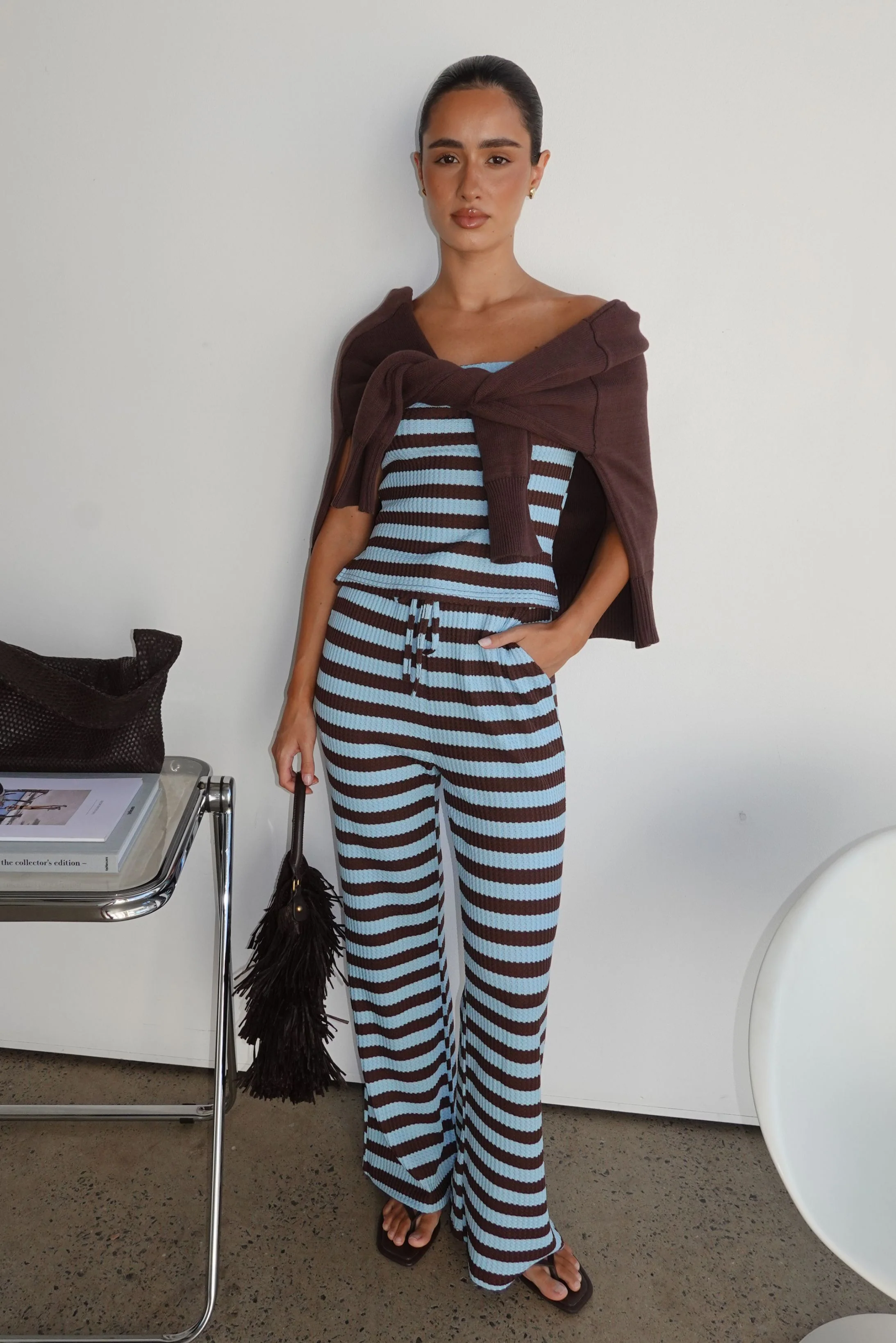 Yasmin Knit Set (Choc/Blue Stripe) - Image 2