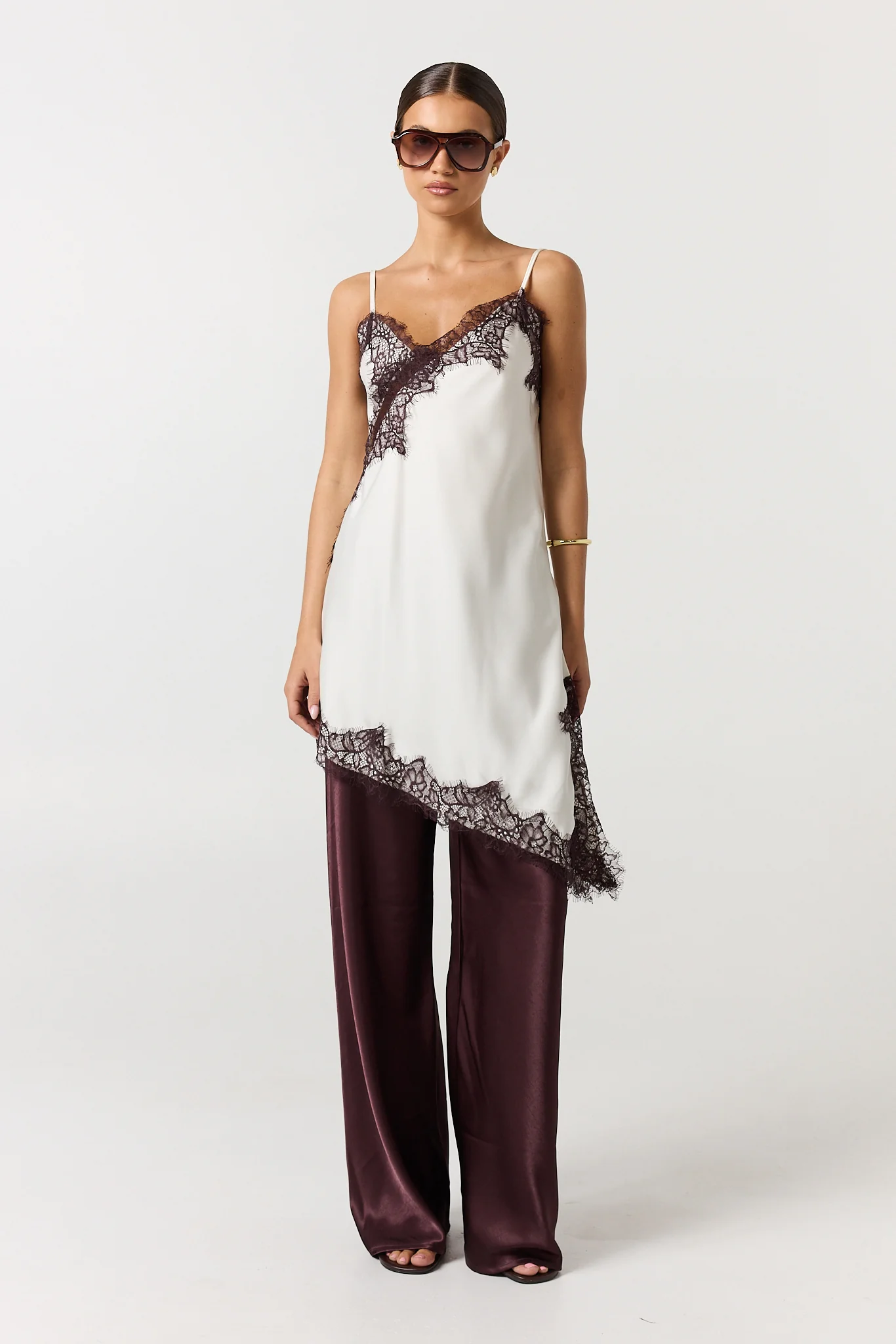 Zeva Asym Lace Cami (Ivory) - Image 3