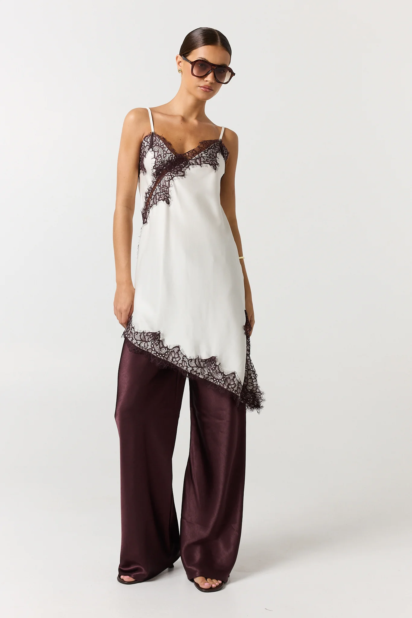 Zeva Asym Lace Cami (Ivory) - Image 4