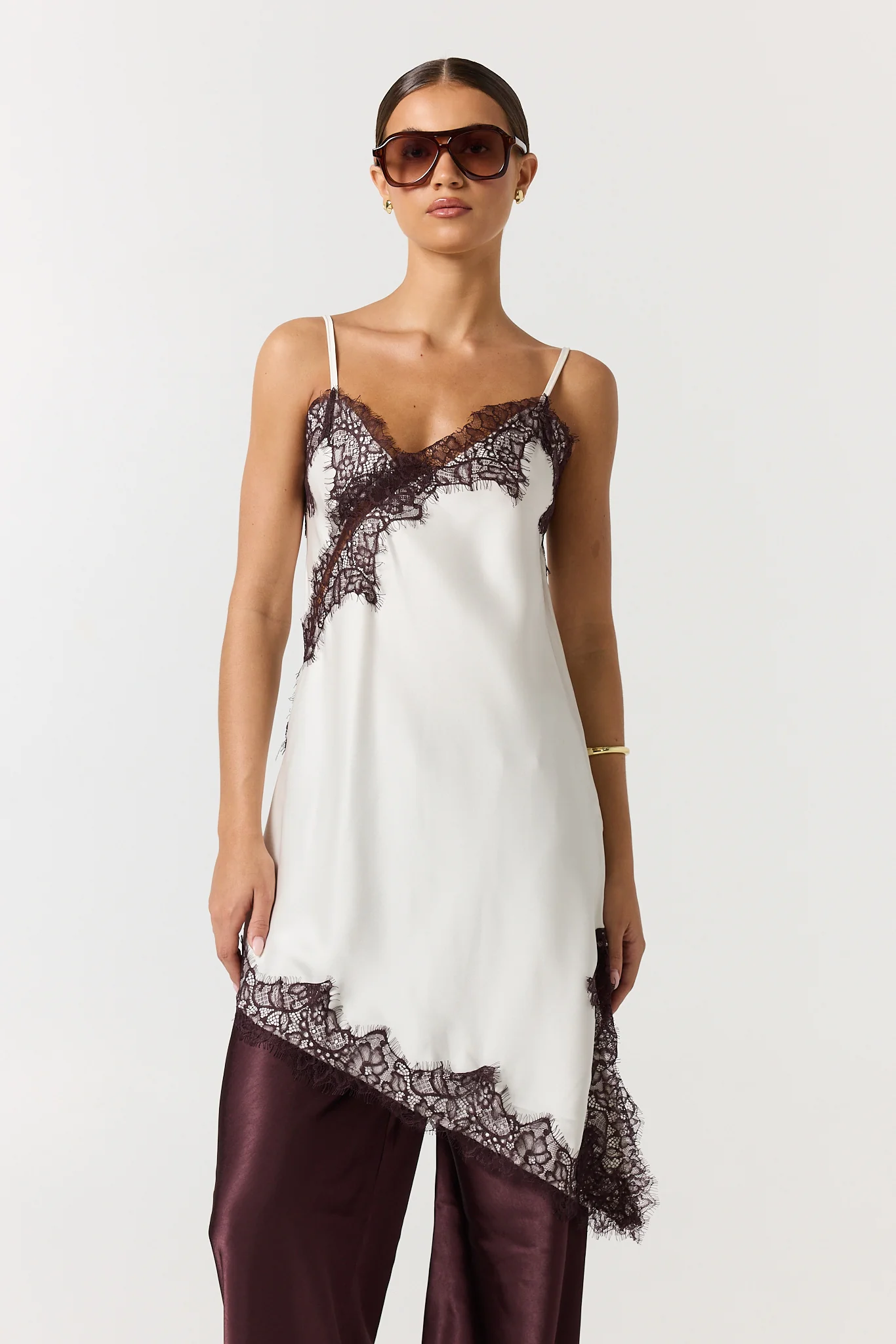Zeva Asym Lace Cami (Ivory) - Image 5